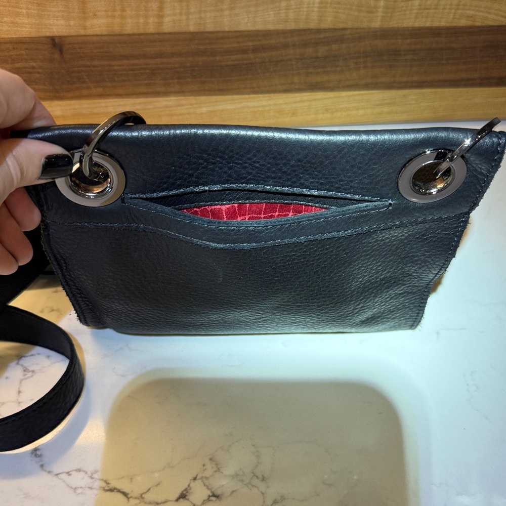 Hammitt Black Leather Crossbody Bag with Gunmetal Accents - Picture 5 of 8